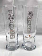 2 New 8 oz Becks Beer Tall Glasses 0,2l  Germany - £19.34 GBP