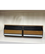 Vintage 24 VHS Video Cassette Tape Holder 2 Drawer Storage Case Wood Grain. - $17.99