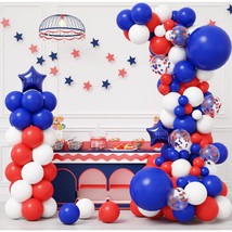 140Pcs Red White And Blue Balloon Garland Kit 4Th Of July Balloons Graduation Pa - £14.22 GBP