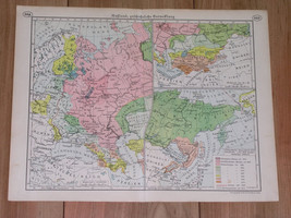 1938 Vintage Historical Map Of Russia Ukraine / Medieval / Russian Revolution - $25.23