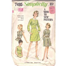 Vintage Sewing PATTERN Simplicity 7495, Junior Petite Misses 1967 Shirt ... - $17.42