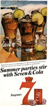 1981 Seagram&#39;s Seven 7 Crown Whiskey and Coke Vintage Print Ad 80s Bar W... - £8.61 GBP