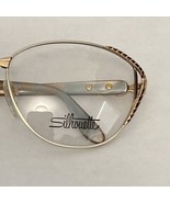 Vintage New Funky Silhouette Sky Blue &amp; Gold Glasses M6250 57-15-130 - £31.47 GBP