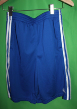Adidas Blue 3 Stripe Youth Large Shorts 14/16 - £19.45 GBP