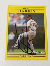 Greg Harris San Diego Padres 1991 Fleer Autograph Card #531 Read Description - £3.94 GBP