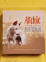 2017 $5 Australia Zoo Series Archie Alpine Dingo High Relief 1oz Silver Proof - £54.84 GBP