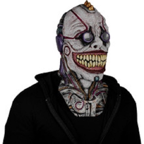 Futuristic Smile Biker Glasses Full Head Cosplay Costume Latex Mask Adult One Sz Item image 2