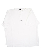 Vintage Nike Center Swoosh Polo Shirt Mens 2XL White Collared Mini Logo - $28.74