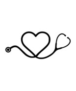 HEART STETHOSCOPE Vinyl Decal Sticker - Doctor Nurse EMT RN Med School - £3.88 GBP+