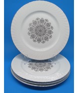 Enoch Wedgwood Manchester Set Of 4 Platinum Trim 10&quot; Dinner Plates VGC - £31.08 GBP