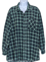 Puritan Men&#39;s Green Plaid Flannel Long Sleeve Shirt Size XL - £12.47 GBP