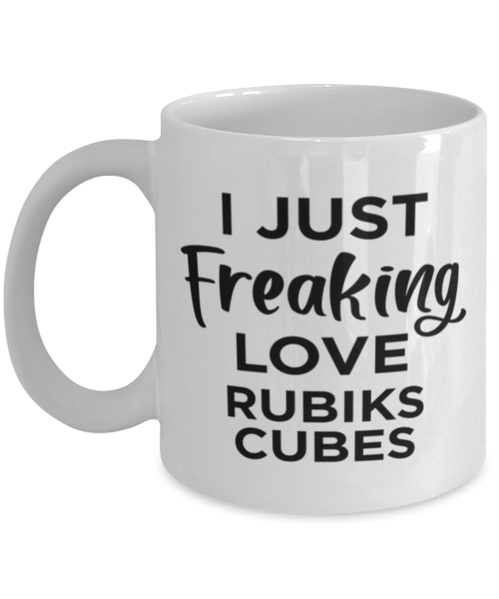 Rubiks Cubes Collector Coffee Mug - Just Freaking Love - Funny 11 oz Tea Cup