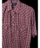 Wrangler Pearl Snap Shirt Size Medium Brushpopper 1980s Mens Cowboy Vintage - $76.46 CAD