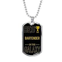 Express Your Love Gifts Best Bartender in The Galaxy Necklace Stainless Steel or - £35.52 GBP