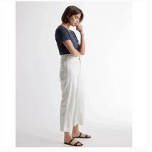 Quince Womens Organic Stretch Cotton Twill Wide-Leg Crop Pant White 32 - £18.88 GBP