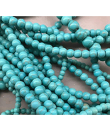 6mm Imitation Blue Turquoise Howlite Round Beads, 1 16in Strand, stone - £4.75 GBP