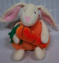 Mary Meyer Cute Orange And White Rabbit W/ Carrot 8&quot; Plush Stuffed Animal Toy - £12.27 GBP