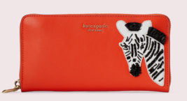 Kate Spade safari zip-around Zebra Phone continental wallet ~NWT~ tamarillo - £79.85 GBP