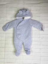 Carters Hooded Bear Ears Footed Knit One Piece Snap Romper Blue Size New... - £13.63 GBP