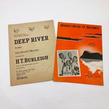 Set of 2 Music Sheets Deep River &amp; Someone&#39;s Rocking My Dreamboat - $12.86
