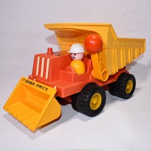 Vintage Fisher-Price Dump Truck 302 1975-1977 Construction Worker Includ... - $34.65