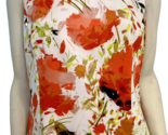 Kasper Orange Floral Scoop Neck Lined Sleeveless Top Size 18 - $23.74