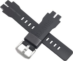 Genuine Watch Band Black Carbon Fiber Resin Strap Casio PRW-6000Y-1 PRW-6100Y-1A - £229.05 GBP