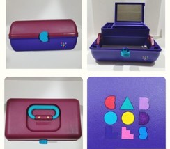 Caboodles Box Retro Makeup Craft Storage Burgandy Purple Teal 1980s-90s ... - $20.57