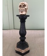 The Living Dead Skull Candlestick Holder 10&quot; tall. Halloween Scary Evil ... - $20.00