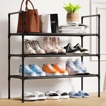 Long Shoe Rack Organizer 3 Tier Non-Woven Shoe Shelf Storage For Closet ... - $35.33 CAD