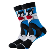 Adult Graphic Cartoon Cotton Blend Socks - New - Sylvester the Cat - £7.86 GBP