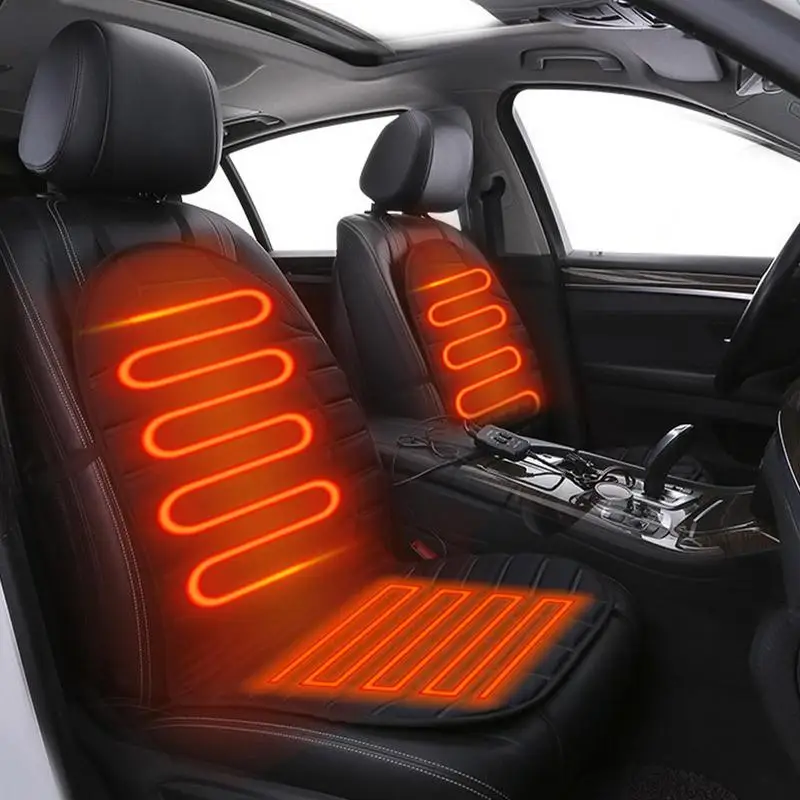 12V Heated Car Seat Cushion Heating Seat Cover Pad With Backrest Car Seat - £17.45 GBP+