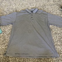 ENRO Polo Short Sleeve Mens Size Medium Strip Shirt Button Up - £11.21 GBP