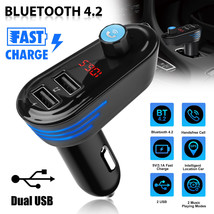 Car Gps Wireless Bluetooth Fm Transmitter Radio Play Dual Usb Qc3.0 Fast... - $27.99