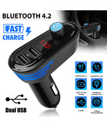 Car Gps Wireless Bluetooth Fm Transmitter Radio Play Dual Usb Qc3.0 Fast... - £22.24 GBP