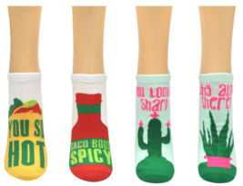 SOCK HOUSE CO. Ladies Fun Food 2 Pair Pack Lowcut Socks - Taco Cactus - £7.96 GBP