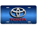 Toyota Logo Inspired Art on Dark Blue FLAT Aluminum Novelty License Tag ... - £14.21 GBP