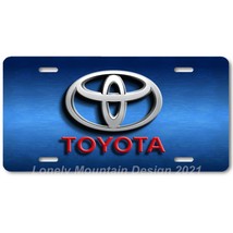 Toyota Logo Inspired Art on Dark Blue FLAT Aluminum Novelty License Tag Plate - $17.99