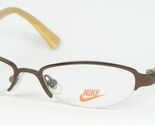 NIKE 8002 210 SATIN WALNUT EYEGLASSES GLASSES METAL HALFRIM FRAME 49-16-... - $49.50