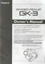 Roland GK-3 Divided Pickup Original Owner&#39;s Manual Booklet, English and ... - £23.39 GBP