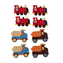 Handmade Felt Patches Dump Trucks and Red Train Locomotive Lot of 8 Sew-on - £7.66 GBP