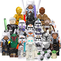 16pcs Star Wars Mando Ahsoka Obi-Wan Darth Vader  Rahm Kota and more Minifigures - £23.97 GBP