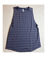 Athleta Sleeveless Shirt Womens Extra Small Blue Striped Athletic Active... - $15.80