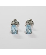 0.8 cttw Natural Blue topaz 925 sterling silver stud earrings - £14.33 GBP