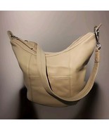 Stone &amp; Co Purse Handbag Pebbled Leather Ivory Off White Grannycore Shou... - $24.74