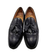 Dacks Kiltie Mens Shoes Size 10 M Black Leather Wingtip Slip On Custom G... - $84.83