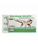 1954 COLISEUM RELAYS TRACK AND FIELD TICKET STUB LA COLISEUM STADIUM - $10.00