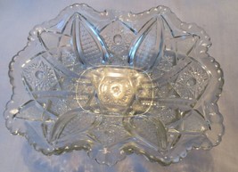 Vintage Indiana  Glass Paneled Daisy &amp; Finecut 10&quot; fruit rectangular dish - $20.00