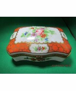 ANTIQUE LIMOGES FRANCE TRINKET FLORAL HINGES 5.25&quot; [88] - $101.83 CAD