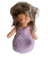 Vintage 1979 Fisher Price Muppets Miss Piggy 6" Beanbag Doll Purple Dress - $9.89
